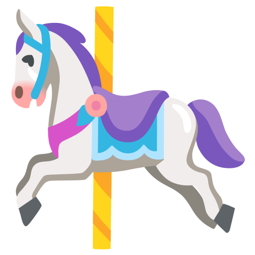 Desenho de Emoji de Cavalo Carrossel para colorir