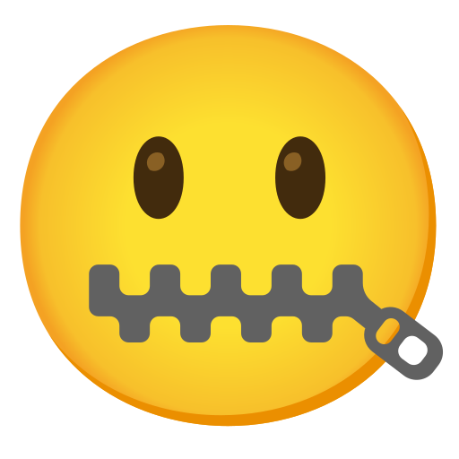 Ilustración vectorial de emoticono con boca cerrada con un cremallera  Imagen Vector de stock - Alamy