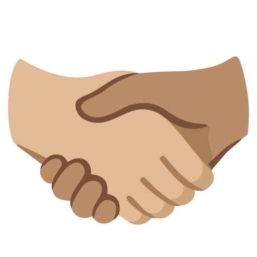 🫱🏼‍🫲🏻 Handshake: Medium-Light Skin Tone, Light Skin Tone Emoji