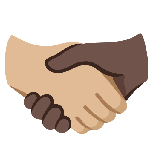🫱🏽‍🫲🏿 Handshake: Medium Skin Tone, Dark Skin Tone on Google