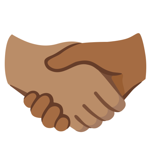 🫱🏾‍🫲🏽 Handshake: Medium-Dark Skin Tone, Medium Skin Tone Emoji