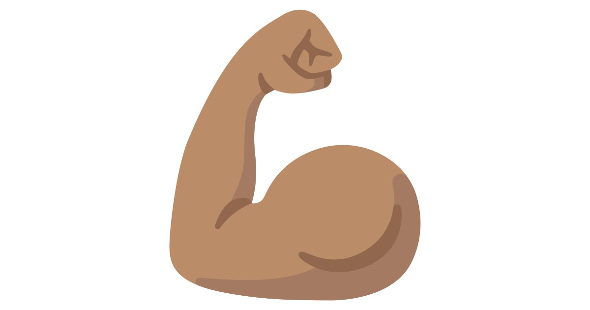 💪🏽 Biceps Contracté Peau Légèrement Mate Emoji