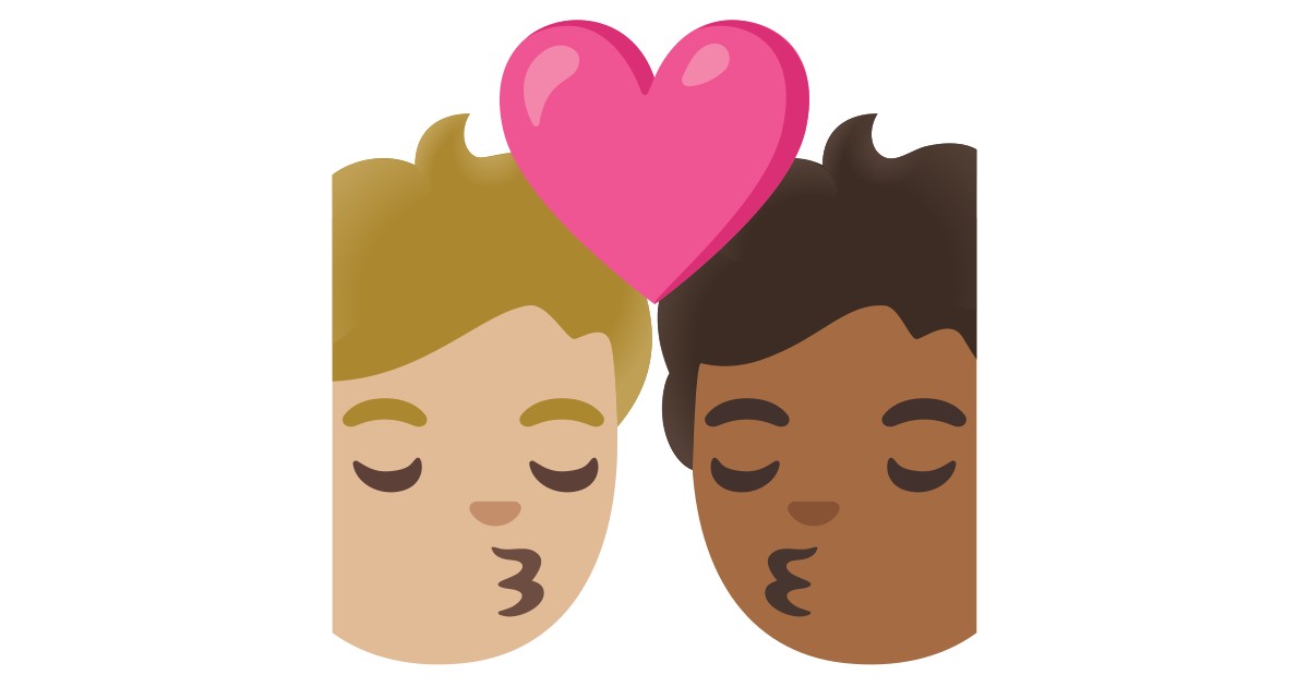 🧑🏼‍ ️‍💋‍🧑🏾 Kiss Person Person Medium Light Skin Tone Medium Dark Skin Tone Emoji