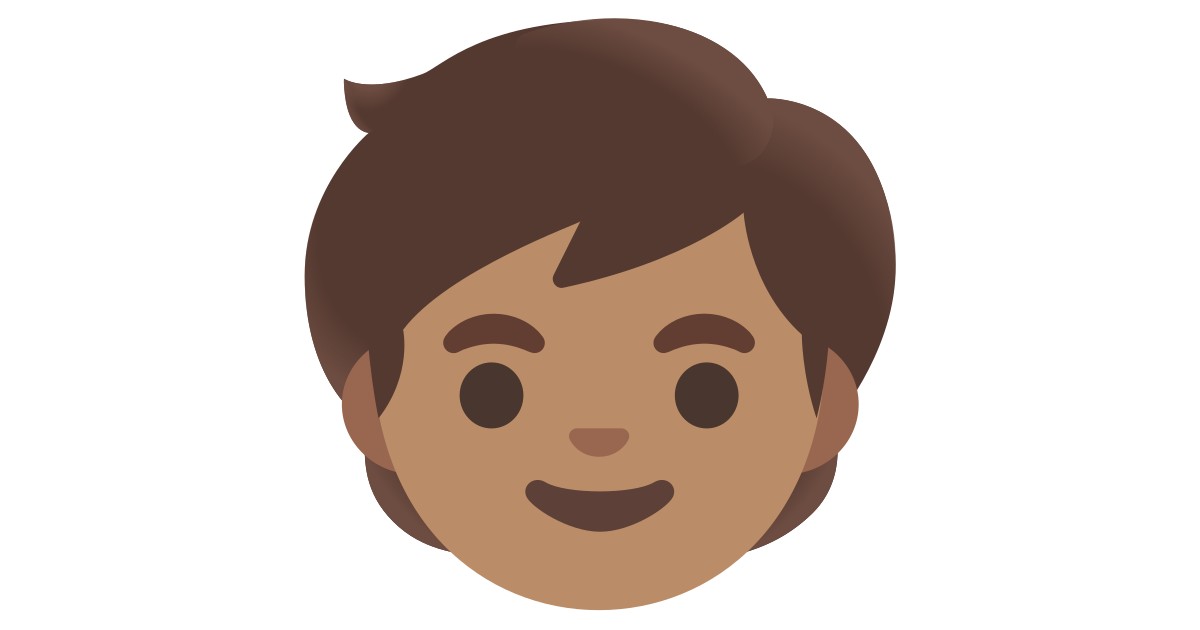 Child Medium Skin Tone 🧒🏽 in 100+ languages