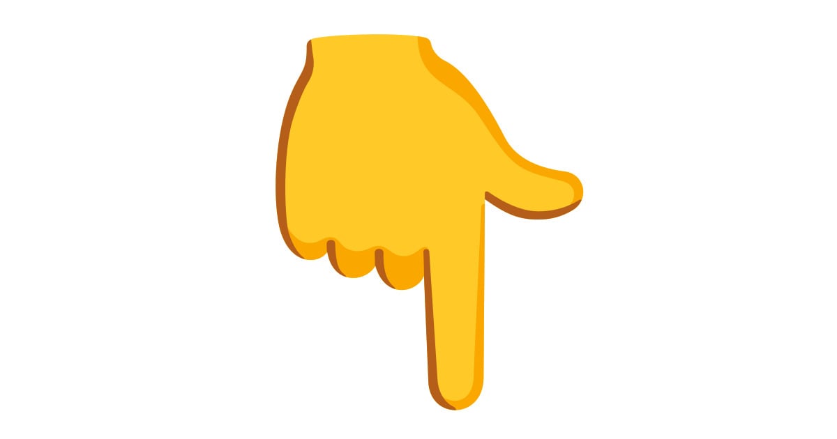 👇 Backhand Index Pointing Down Emoji
