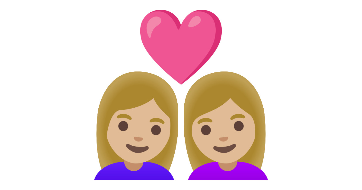 ๐ฉ๐ผโ ๏ธโ๐ฉ๐ผ Couple With Heart: Woman, Woman, Medium-Light Skin Tone Emoji