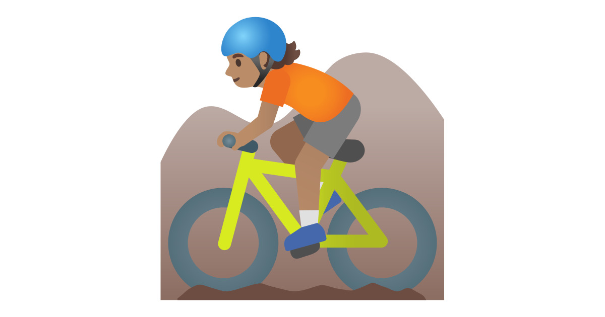 🚵🏽 Person Mountain Biking: Medium Skin Tone Emoji