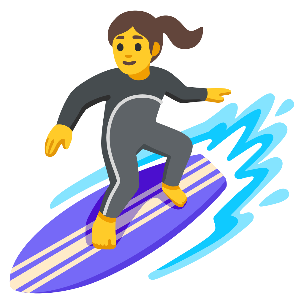 ♡SURF♡画面 🏄‍♀️ Woman Surfing Emoji: Meaning & Usage