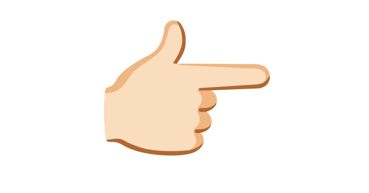 👉🏻 Indice Verso Destra: Carnagione Chiara Emoji