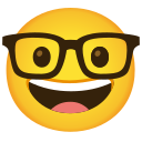 Google (Android 12L) Nerd Emoji, Geek Emoji
