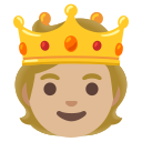 Person With Crown: Medium-light Skin Tone