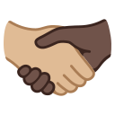 Handshake: Medium-light Skin Tone, Dark Skin Tone