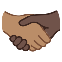 Handschlag: mittlere Hautfarbe, dunkle Hautfarbe