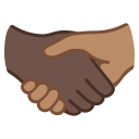 Handschlag: dunkle Hautfarbe, mittlere Hautfarbe