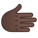 nach rechts weisende Hand: dunkle Hautfarbe