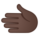 nach links weisende Hand: dunkle Hautfarbe