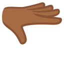 Hand mit Handfläche nach unten: mitteldunkle Hautfarbe