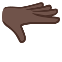 Hand mit Handfläche nach unten: dunkle Hautfarbe