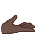 Hand mit Handfläche nach oben: dunkle Hautfarbe