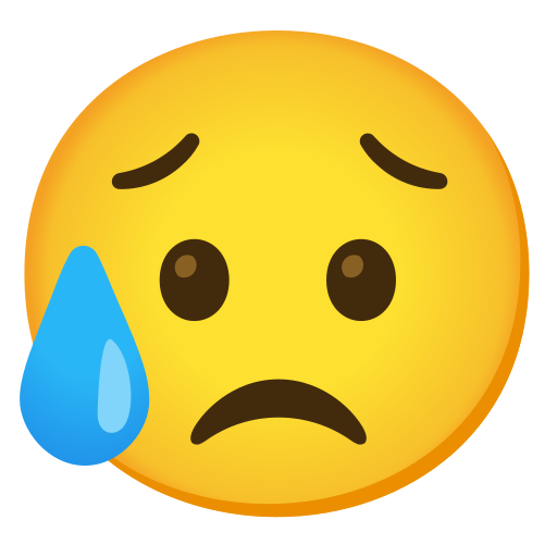 😥 Sad But Relieved Face Emoji