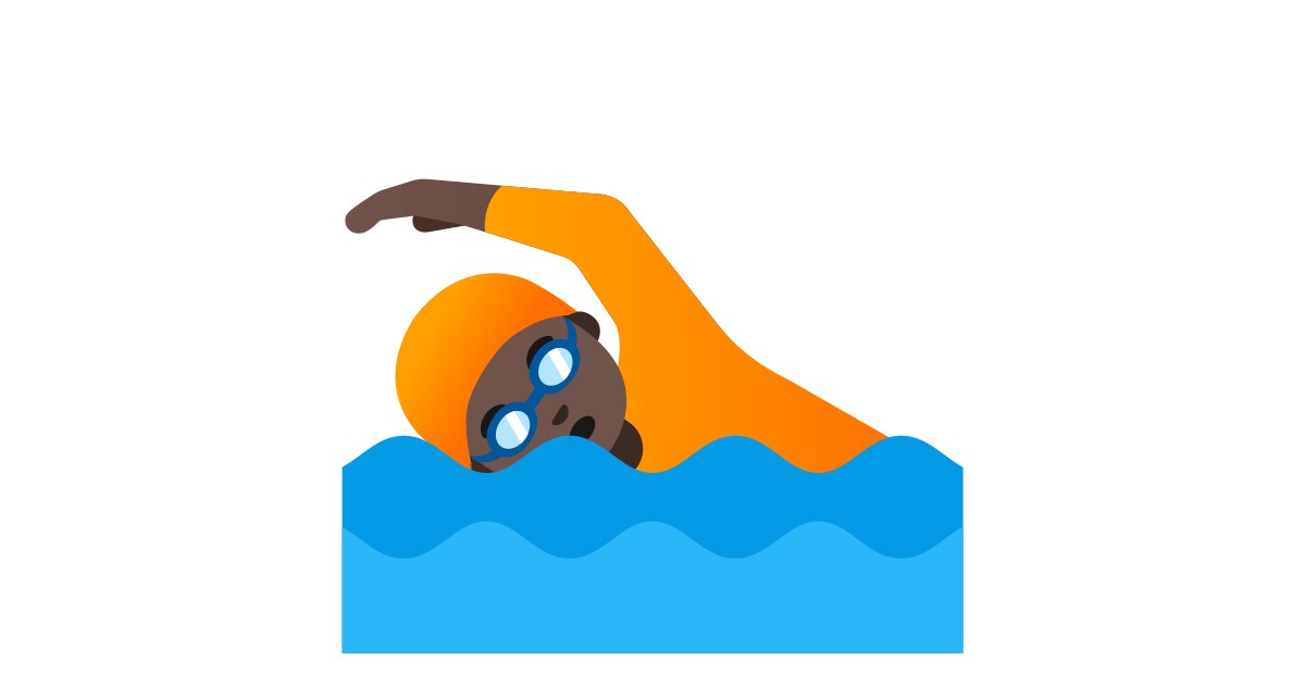 ππΏ Person Swimming: Dark Skin Tone Emoji