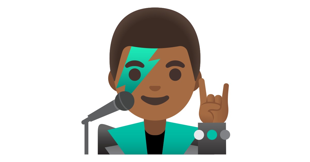 👨🏾‍🎤 Man Singer: Medium-dark Skin Tone Emoji