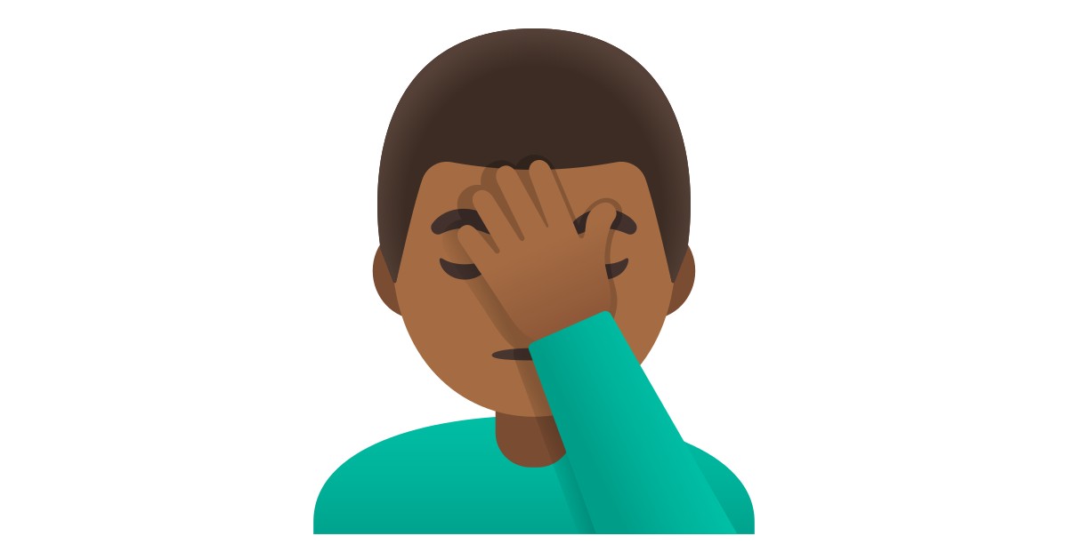 Man Facepalming Medium Dark Skin Tone Emoji