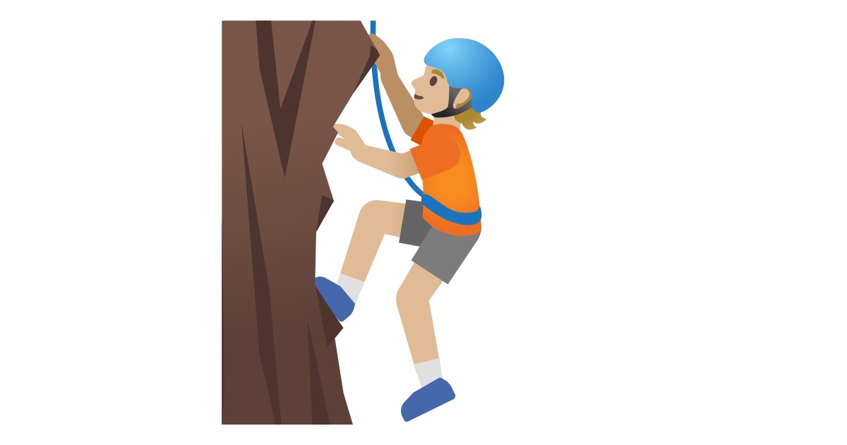 🧗🏼 Person Climbing Mediumlight Skin Tone Emoji in 100+ languages