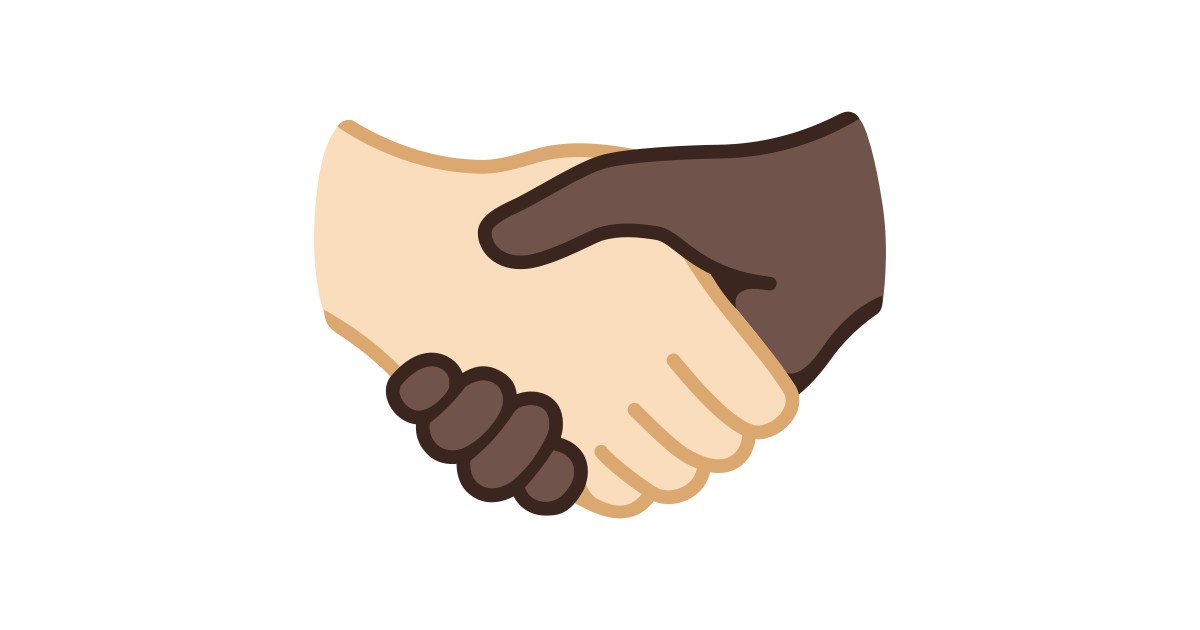 🫱🏻‍🫲🏿 Handshake Light Skin Tone, Dark Skin Tone Emoji