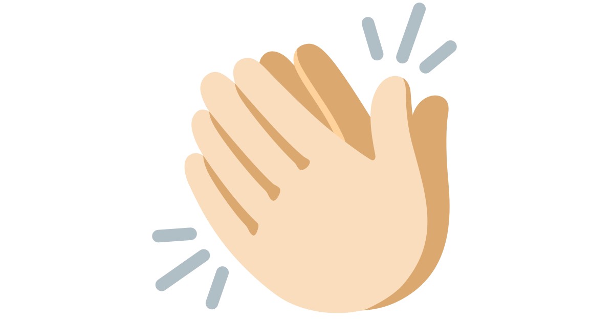 Applaudissements Peau Claire Emoji applaudissements-peau-claire-emoji