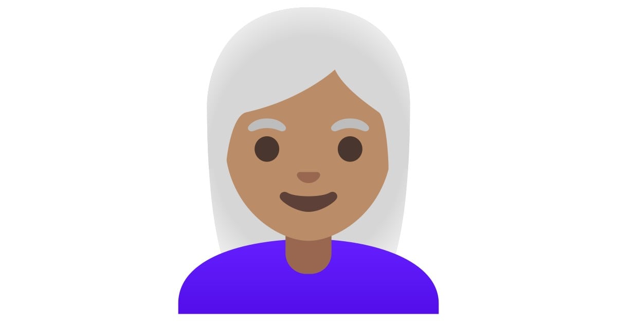 👩🏽‍🦳 Woman Medium Skin Tone, White Hair Emoji