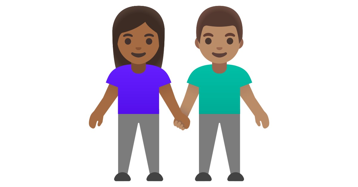 👩🏾‍🤝‍👨🏽 Woman And Man Holding Hands Mediumdark Skin Tone, Medium