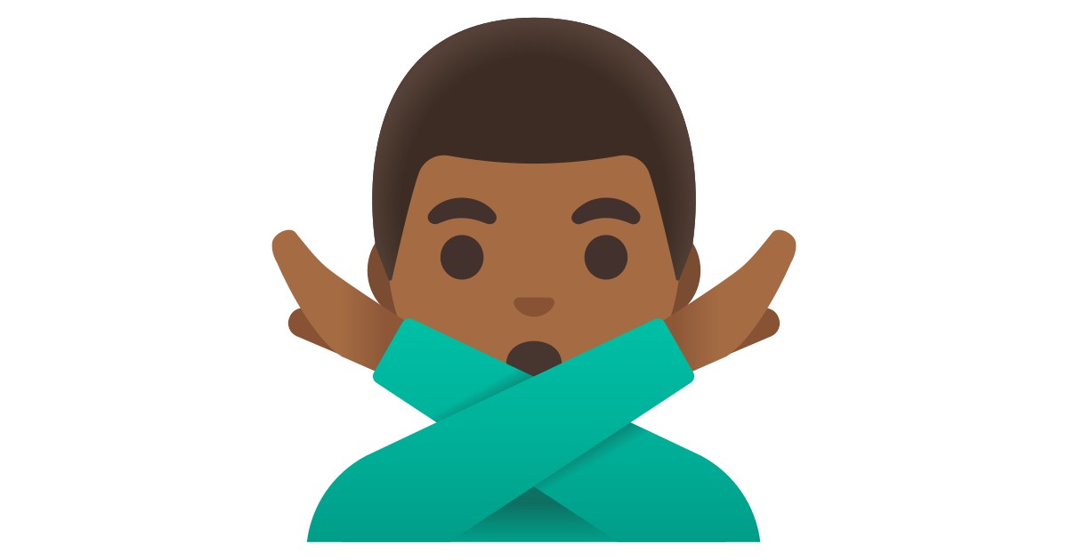 Man Gesturing No Medium Dark Skin Tone Emoji