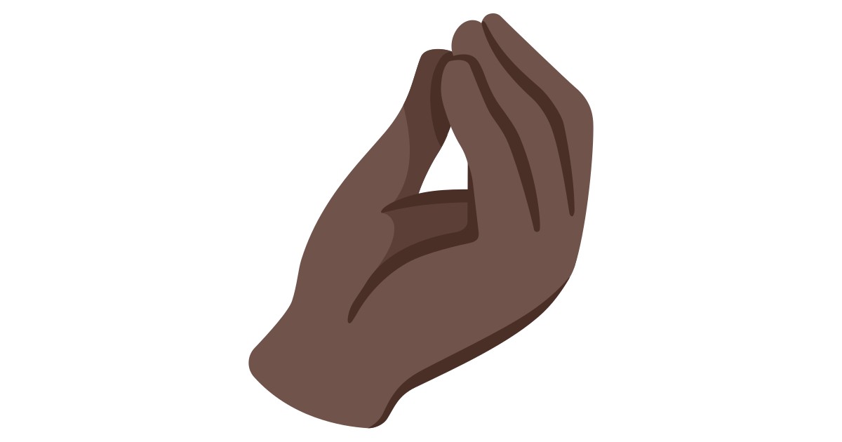 🤌🏿 Bout Des Doigts Joints Peau Foncée Emoji