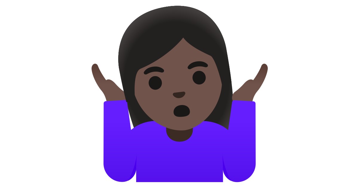 🤷🏿‍♀️ Femme Qui Hausse Les épaules Peau Foncée Emoji