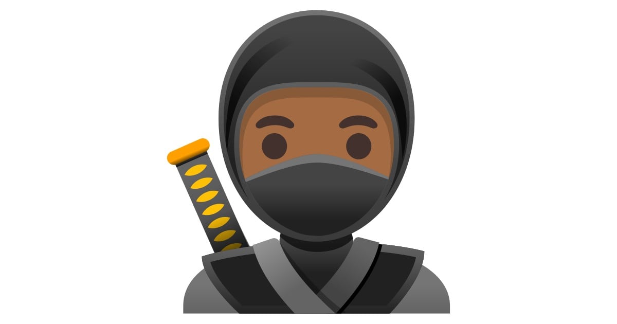 🥷🏾 Ninja Tono De Piel Oscuro Medio Emoji en 100+ idiomas