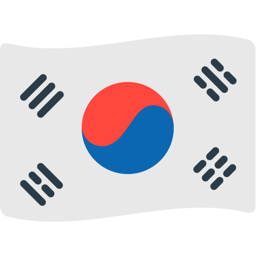 Cool South Korea flag emoji. Round South Korean flag emoticon