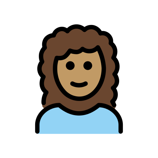 Desenho de Emoji de cabelo encaracolado feminino para colorir