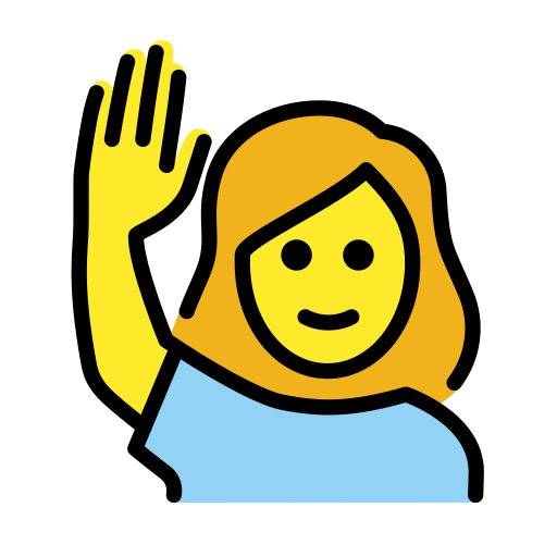girl raising hand emoji
