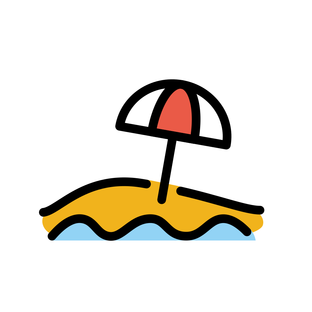 🏖️ Beach With Umbrella Emoji, Beach Emoji