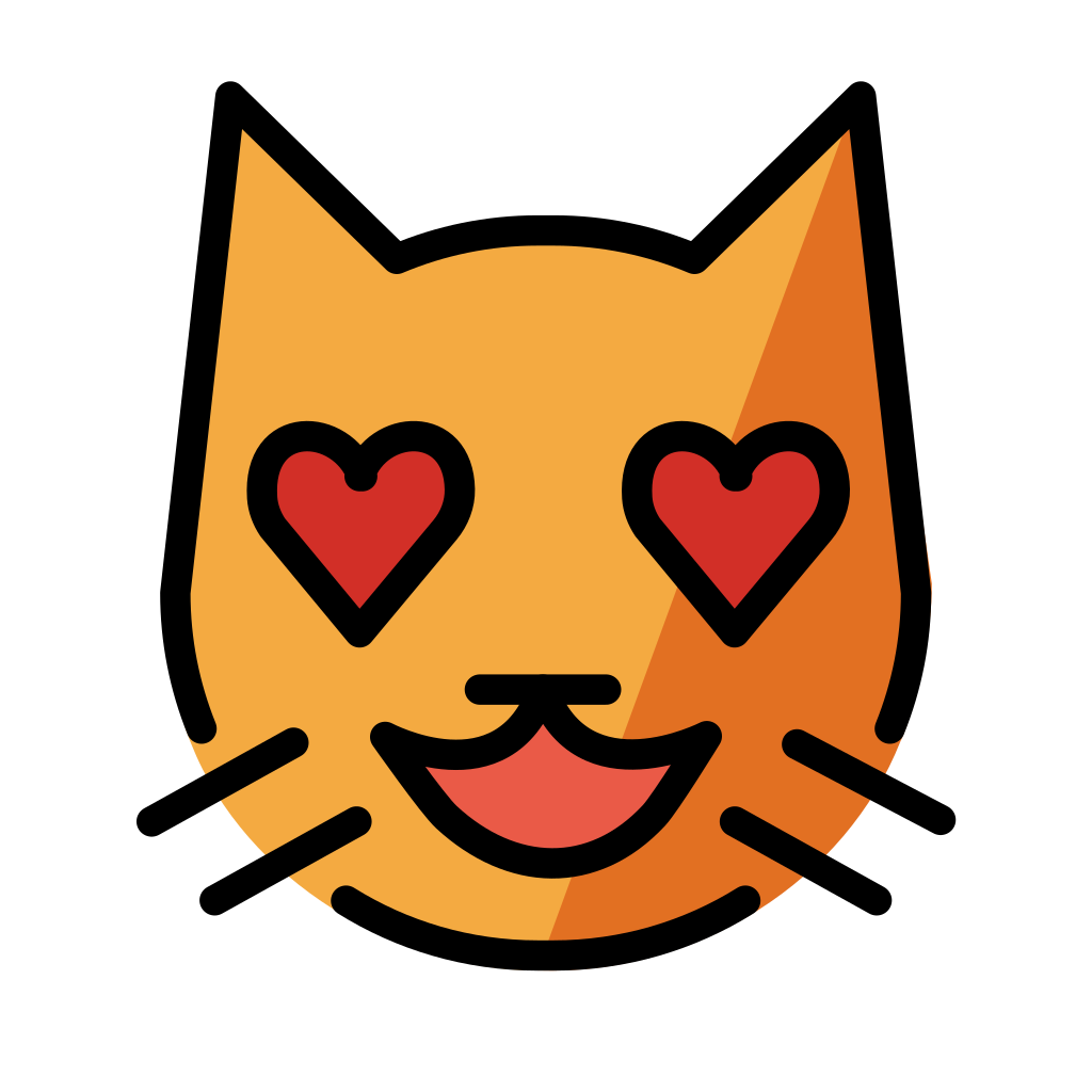 😻 Rosto De Gato Sorridente Com Olhos De Coração Emoji