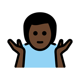 Man Shrugging Dark Skin Tone Emoji