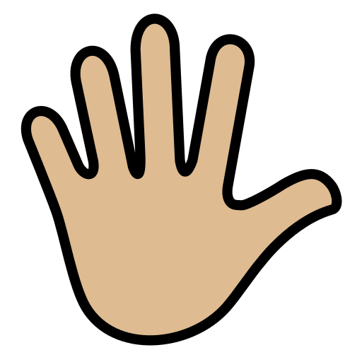 🖐🏼 Hand With Fingers Splayed: Medium-Light Skin Tone Emoji