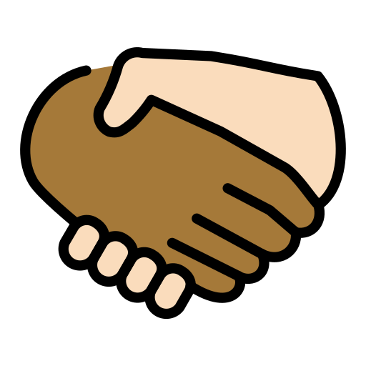 Handshake: Medium-light Skin Tone, Dark Skin Tone •