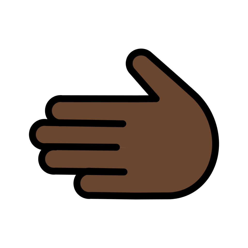 🫲🏿 Leftwards Hand: Dark Skin Tone Emoji