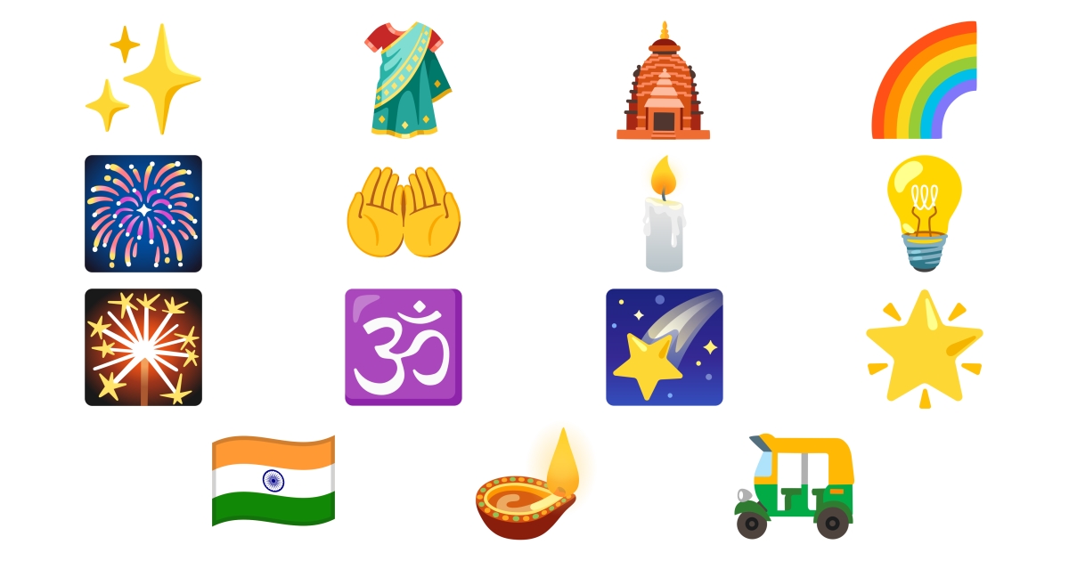 🪔 Diwali Emojis 🥻 🎆 🌈 🇮🇳 🌠 🌟