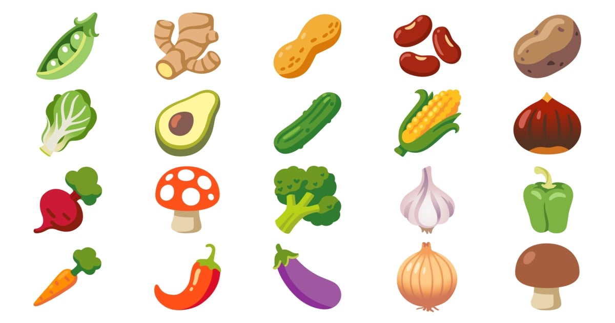 🥑 Légumes Emojis 🫘 🫚 🥜 🌰 🫛 🥦 🌽