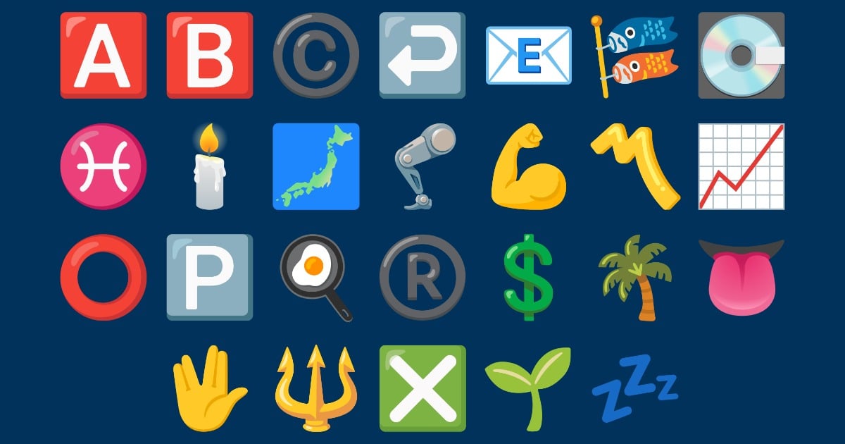 Alfabeto Emoji - Emoji che assomigliano o contengono lettere