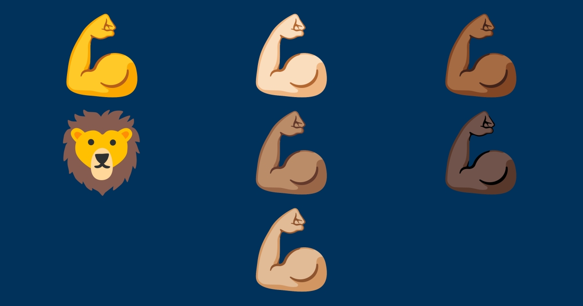 💪 Strong Emojis 🦁 💪🏻 💪🏼 💪🏽 💪🏾 💪🏿