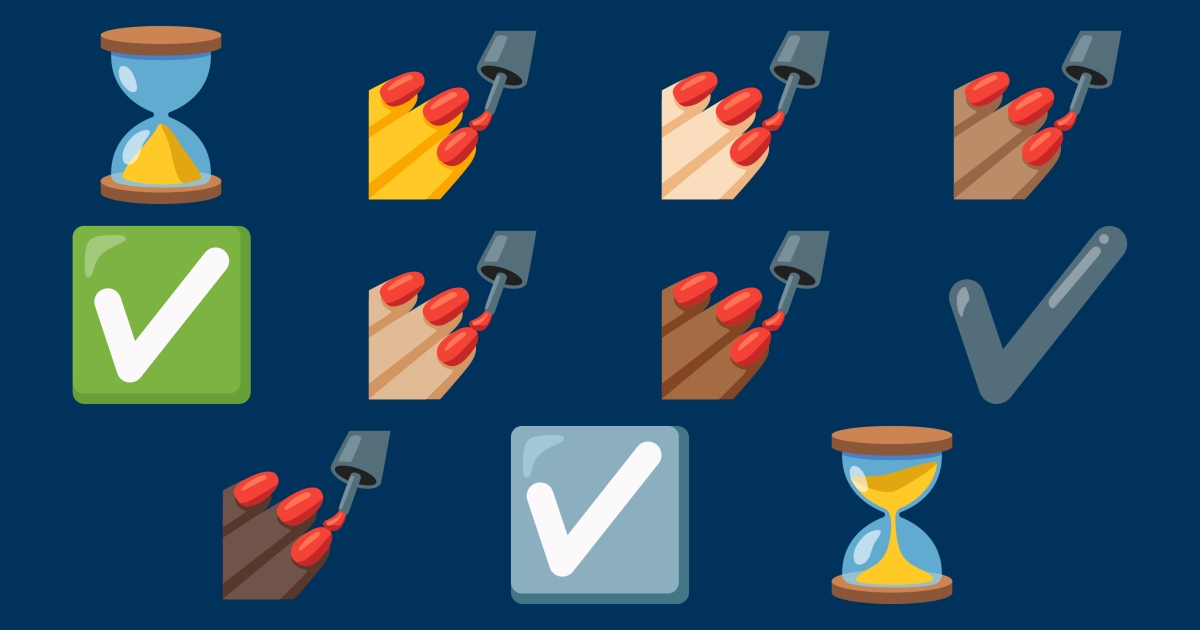 💅 Done Emojis ⌛ ⏳ ☑️ ️ 💅🏻